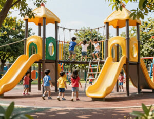 канатная конструкция для детской площадки